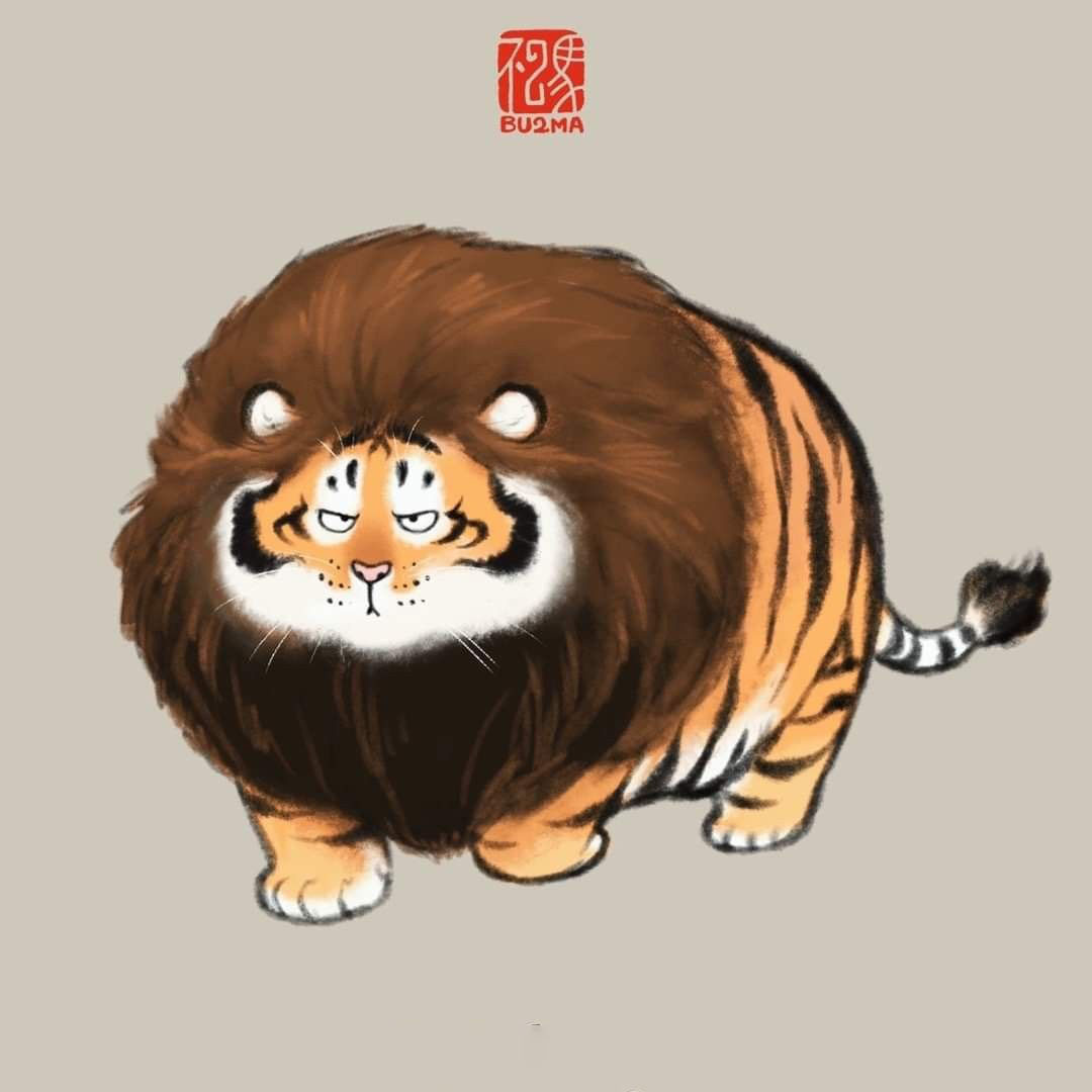Hình ảnh con hổ béo hóa sư tử