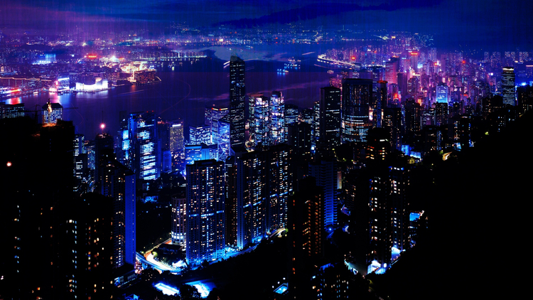 Hình nền thành phố lên đèn về đêm