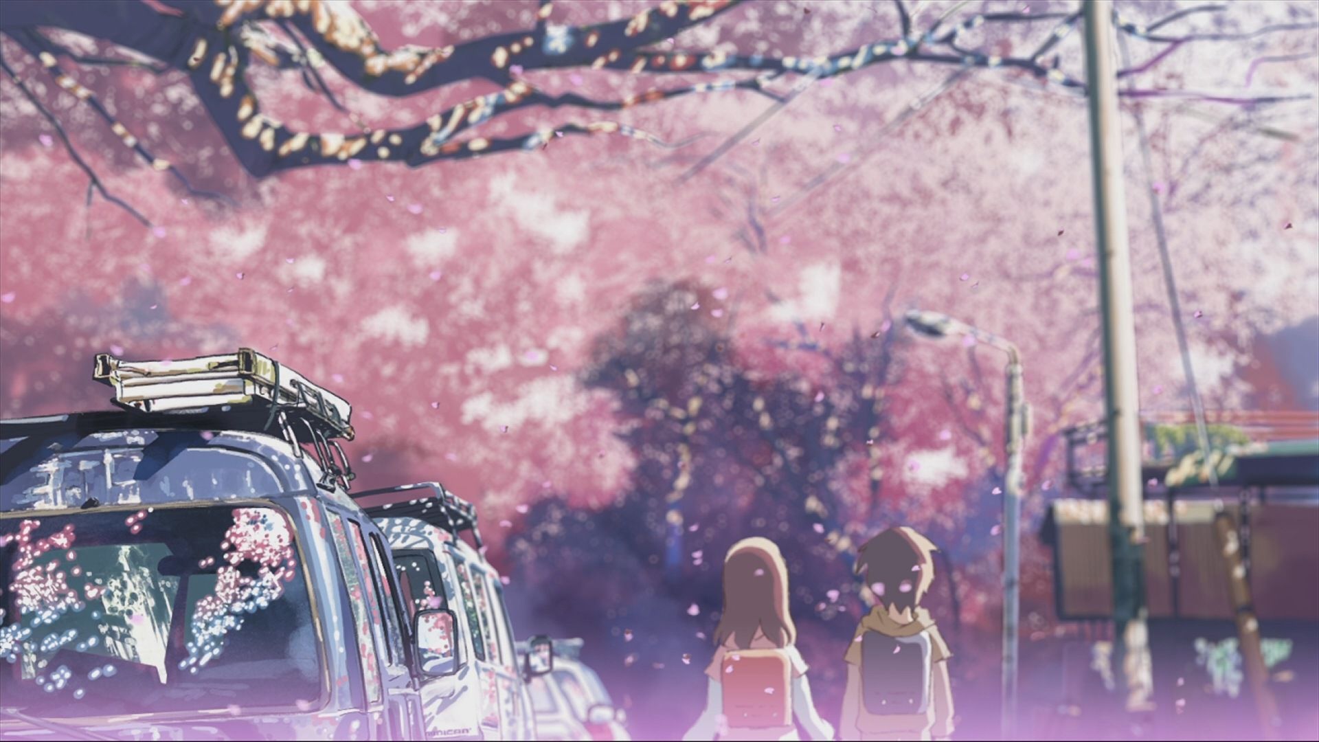 Ảnh nền Anime cảnh quan hoa anh khoan Nhật Bản rất rất đẹp
