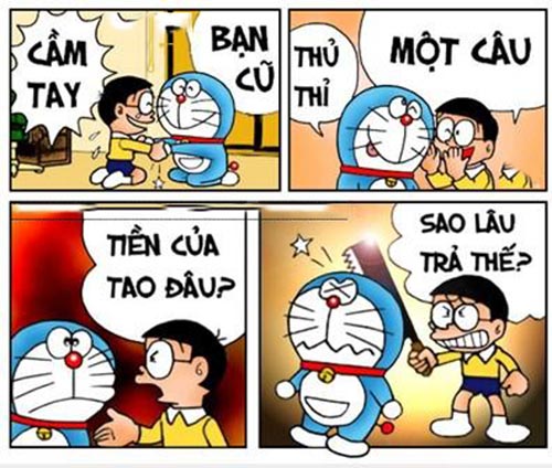Hình ảnh Doraemon đòi nợ khôn ngoan