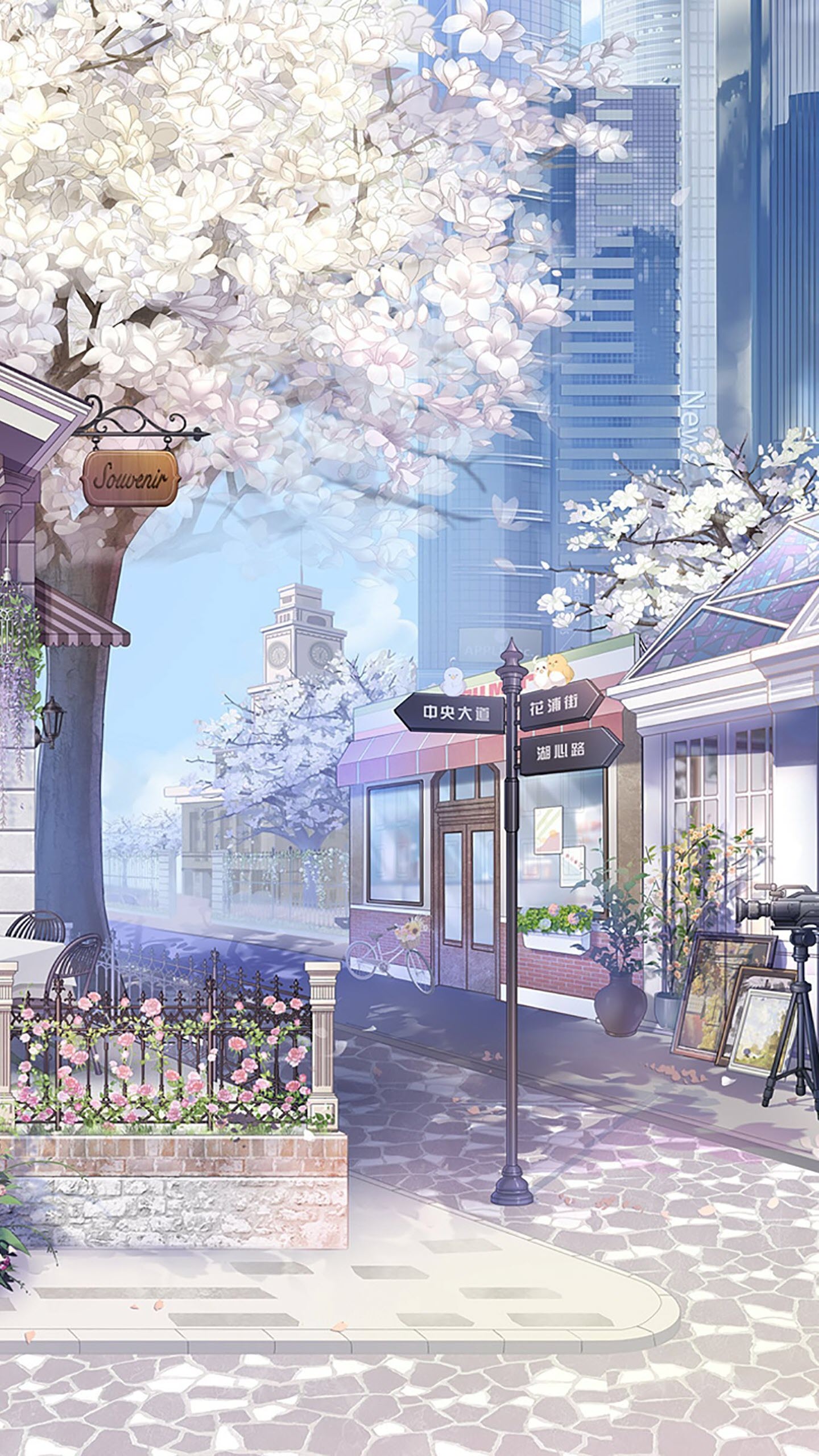 Hình nền Anime cảnh quan hoa anh khoan 2K đẹp mắt cho tới năng lượng điện thoại