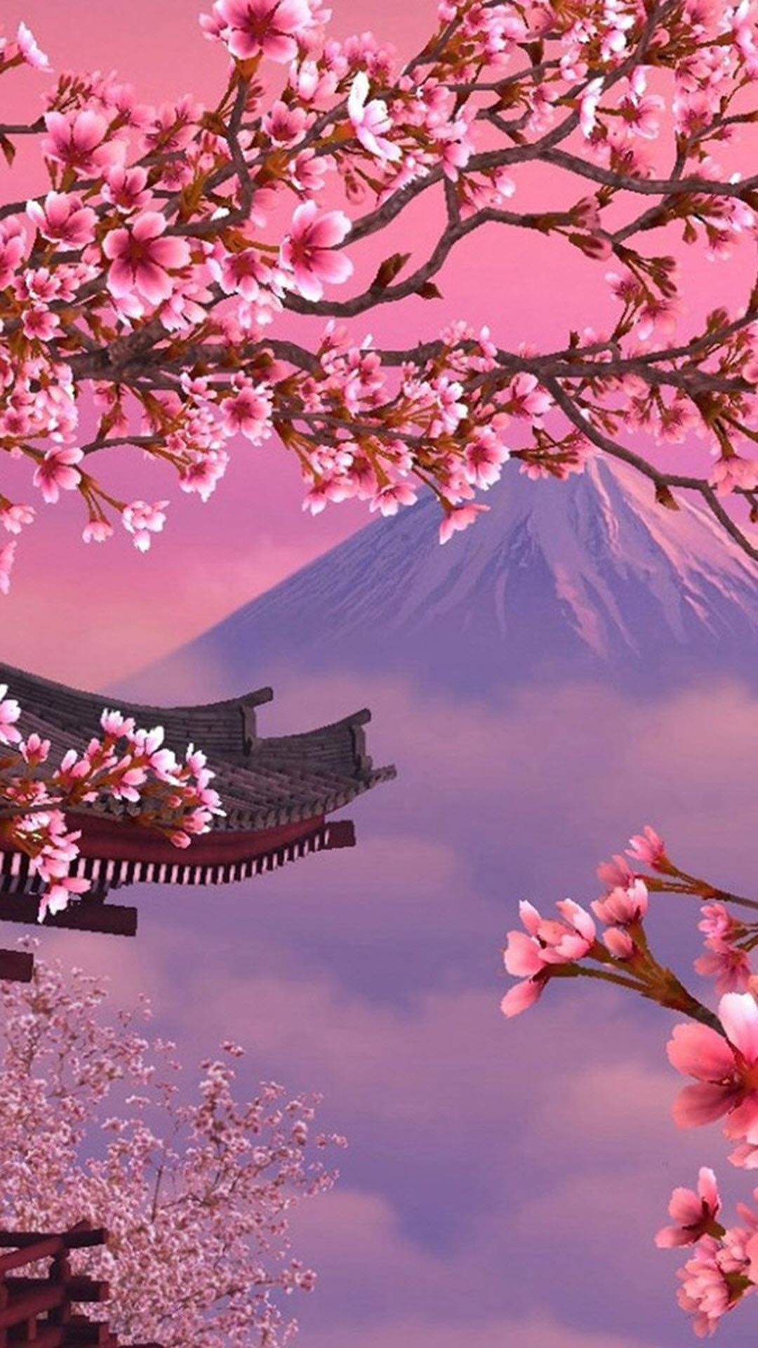 Hình nền Anime phong cảnh hoa anh đào Full HD cho điện thoại cực đẹp