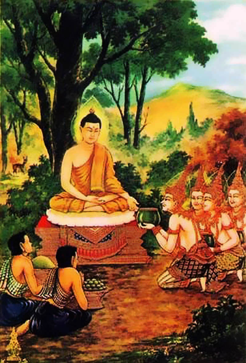 Hình ảnh Phật quỳ